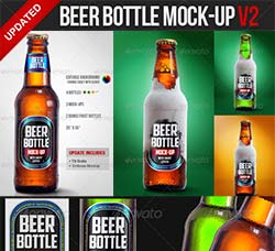 啤酒瓶品牌标签展示模型(第二套)：Beer Bottle Mock-up V2